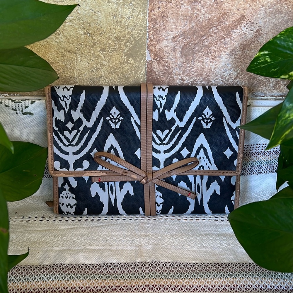 Stella & Dot Women’s Jewelry Travel Case Holder Clutch Tribal Design Pouch Bag